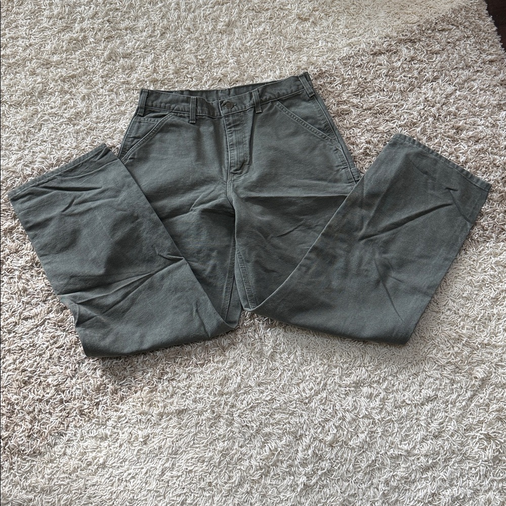 Carhartt Original Dungaree fit 32x32 💯 cotton. Green - Picture 2 of 10